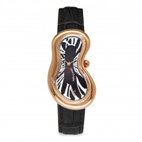 часовник,часовници,exaequo,melting,quartz,analogue,watch,black,dial