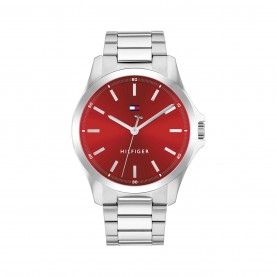 Часовник Tommy Hilfiger Tommy Hilfiger mens stainless steel bracelet watch - Red/Steel часовник,часовници,tommy,hilfiger,tommy,hilfiger,mens,stainless,steel,bracelet,watch,red,steel