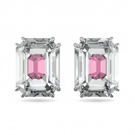аксесоари,на,разпродажба,swarovski,chroma,stud,earrings,octagon,cut,pink,rhodium,plated,pink,rhodium