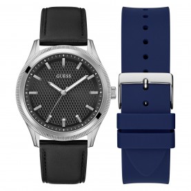 часовник,бижутерия,часовници,guess,men's,analogue,quartz,watch,black,silver