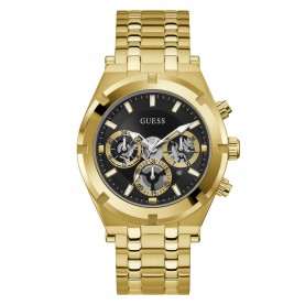 Часовник Guess Gents Gold Watch With Black Dial - Gold часовник,часовници,бижутерия,аксесоари,на,разпродажба,guess,gents,gold,watch,with,black,dial,gold