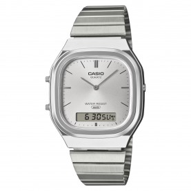 Casio Quartz Square Digital Watch - White/Silver casio,quartz,square,digital,watch,white,silver