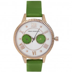 Часовник French Connection White MOP Dial with Green Eyes Luxury Watch for women - White часовник,часовници,аксесоари,на,разпродажба,french,connection,connection,white,mop,dial,with,green,eyes,luxury,watch,for,women,white