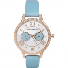 часовник,часовници,аксесоари,на,разпродажба,french,connection,connection,white,mop,dial,with,sky,blue,eyes,luxury,watch,for,women,white