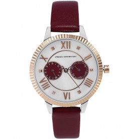 часовник,часовници,аксесоари,на,разпродажба,french,connection,connection,white,mop,dial,with,maroon,eyes,luxury,watch,for,women,white
