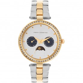 часовник,часовници,аксесоари,на,разпродажба,french,connection,connection,multifunction,silver,dial,luxury,watch,for,women,silver