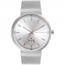 Часовник French Connection Jake SILVER Round Analog Watch Steel Strap for Men - Silver часовник,часовници,аксесоари,на,разпродажба,french,connection,connection,jake,silver,round,analog,watch,steel,strap,for,men,silver
