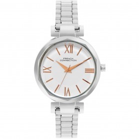 Часовник French Connection French Connection Silver Case Round Shape Silver Strap Quartz Watch - White часовник,часовници,аксесоари,на,разпродажба,french,connection,french,connection,silver,case,round,shape,silver,strap,quartz,watch,white