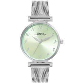 Часовник French Connection French Connection Silver Case Round Shape Silver Strap Quartz Watch - Sea Green часовник,часовници,аксесоари,на,разпродажба,french,connection,french,connection,silver,case,round,shape,silver,strap,quartz,watch,sea,green