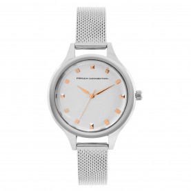 Часовник French Connection French Connection Silver Case Round Shape Silver Strap Quartz Watch - White часовник,часовници,аксесоари,на,разпродажба,french,connection,french,connection,silver,case,round,shape,silver,strap,quartz,watch,white