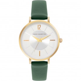 Часовник French Connection French Connection Rose Case Round Shape Green Strap Quartz Watch - Silver часовник,часовници,аксесоари,на,разпродажба,french,connection,french,connection,rose,case,round,shape,green,strap,quartz,watch,silver