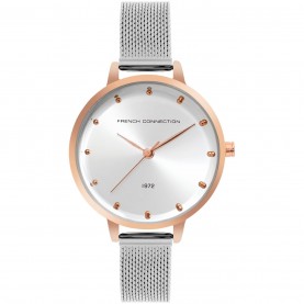 Часовник French Connection French Connection Rose Case Round Shape Silver Strap Quartz Watch - White часовник,часовници,аксесоари,на,разпродажба,french,connection,french,connection,rose,case,round,shape,silver,strap,quartz,watch,white