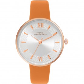 Часовник French Connection French Connection Rose Case Round Shape Tan Strap Quartz Watch - Silver часовник,часовници,аксесоари,на,разпродажба,french,connection,french,connection,rose,case,round,shape,tan,strap,quartz,watch,silver