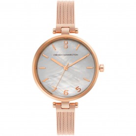Часовник French Connection French Connection Rose Case Round Shape Rose Strap Quartz Watch - Grey часовник,часовници,аксесоари,на,разпродажба,french,connection,french,connection,rose,case,round,shape,rose,strap,quartz,watch,grey