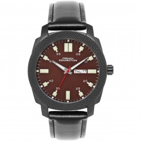 Часовник French Connection French Connection Black Case Round Shape Black Strap Quartz Watch - Brown часовник,часовници,аксесоари,на,разпродажба,french,connection,french,connection,black,case,round,shape,black,strap,quartz,watch,brown