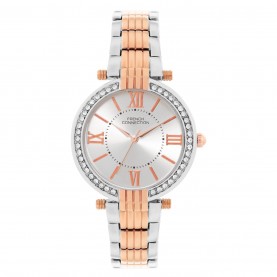 Часовник French Connection French Connection Silver Case Round Shape Rose Two Tone Strap Quartz Watch - Silver часовник,часовници,аксесоари,на,разпродажба,french,connection,french,connection,silver,case,round,shape,rose,two,tone,strap,quartz,watch,silver