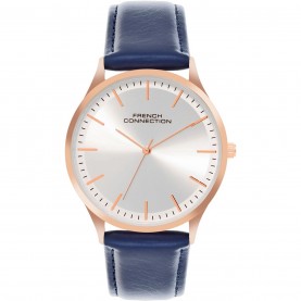 Часовник French Connection French Connection Rose Case Round Shape Blue Strap Quartz Watch - Silver часовник,часовници,аксесоари,на,разпродажба,french,connection,french,connection,rose,case,round,shape,blue,strap,quartz,watch,silver