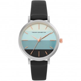 Часовник French Connection French Connection Silver Case Round Shape Black Strap Quartz Watch - Blue Multi часовник,часовници,аксесоари,на,разпродажба,french,connection,french,connection,silver,case,round,shape,black,strap,quartz,watch,blue,multi