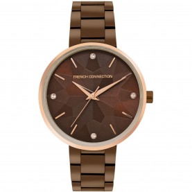 Часовник French Connection French Connection Rose Case Round Shape Brown Strap Quartz Watch - Brown часовник,часовници,аксесоари,на,разпродажба,french,connection,french,connection,rose,case,round,shape,brown,strap,quartz,watch,brown