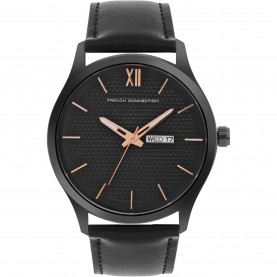Часовник French Connection French Connection Black Case Round Shape Black Strap Quartz Watch - Black часовник,часовници,аксесоари,на,разпродажба,french,connection,french,connection,black,case,round,shape,black,strap,quartz,watch,black