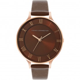 Часовник French Connection French Connection Rose Case Round Shape Brown Strap Quartz Watch - Brown часовник,часовници,аксесоари,на,разпродажба,french,connection,french,connection,rose,case,round,shape,brown,strap,quartz,watch,brown