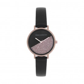 Часовник French Connection French Connection Rose Case Round Shape Black Strap Quartz Watch - Black часовник,часовници,аксесоари,на,разпродажба,french,connection,french,connection,rose,case,round,shape,black,strap,quartz,watch,black