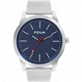 Часовник FCUK FCUK Silver Case Round Shape Silver Strap Quartz Watch - Navy Blue часовник,часовници,аксесоари,на,разпродажба,fcuk,fcuk,silver,case,round,shape,silver,strap,quartz,watch,navy,blue