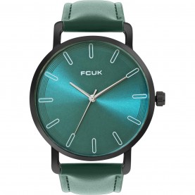 Часовник FCUK FCUK Black Case Round Shape Green Strap Quartz Watch - Green часовник,часовници,аксесоари,на,разпродажба,fcuk,fcuk,black,case,round,shape,green,strap,quartz,watch,green