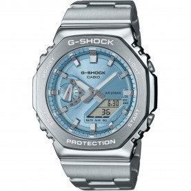 Часовник G Shock Steel Edition Octagonal Stainless Steel Water Resistant Digital Watch - Blue/Silver часовник,часовници,g,shock,steel,edition,octagonal,stainless,steel,water,resistant,digital,watch,blue,silver