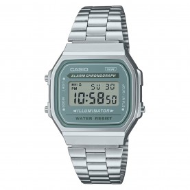 часовник,часовници,casio,a168wa,watch,green,silver