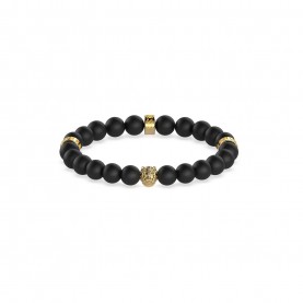 Guess Black Beads & 12mm Lion Bracelet - Yellow Tone guess,black,beads,12mm,lion,bracelet,yellow,tone