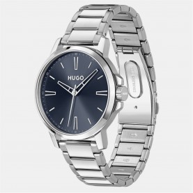 Часовник Hugo Gents HUGO #SMOOTH Stainless Steel Bracelet Watch - Silver часовник,часовници,hugo,gents,hugo,#smooth,stainless,steel,bracelet,watch,silver