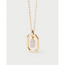 PDPAOLA Initial Letter Necklace - B - Gold pdpaola,initial,letter,necklace,b,gold
