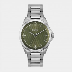часовник,часовници,hugo,gents,hugo,#seam,bracelet,watch,green,silver