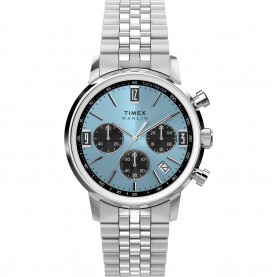 Timex Mens Marlin Quartz Analogue Watch - Silver/Blue timex,men,s,marlin,quartz,analogue,watch,silver,blue