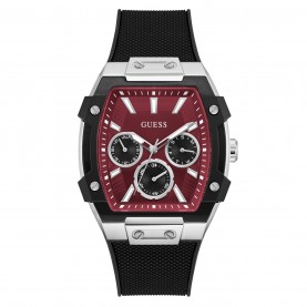 Часовник Guess Men's Phoenix Quartz Analogue Watch - Burgundy/Silver часовник,бижутерия,часовници,аксесоари,на,разпродажба,guess,men's,phoenix,quartz,analogue,watch,burgundy,silver