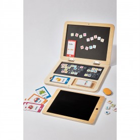 подаръци,и,играчки,игри,и,технологии,всички,игри,и,играчки,tooky,toys,wooden,laptop,and,tablet,set,brown
