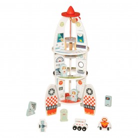 tooky,toy,wooden,rocket,playset,multi