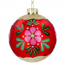 аксесоари,на,разпродажба,gisela,graham,gisela,glass,bauble,99,red,floral