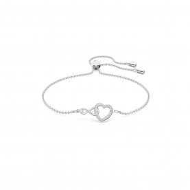 Swarovski Womens Heart Chain Bracelets - Silver/Crystal бижутерия,swarovski,women,s,heart,chain,bracelets,silver,crystal