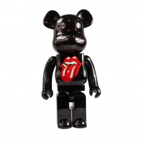 bearbrick,1000pct.,bearbrick,the,rolling,stones,lips,&amp;,tongue,black,chrome,green