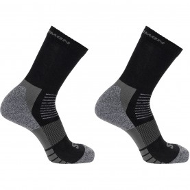 Salomon Merino Crew 2 Pack Walking Socks Womens - Black/Grey почистване,и,защита,всичкото,туристическо,оборудване,salomon,merino,crew,2,pack,walking,socks,womens,black,grey