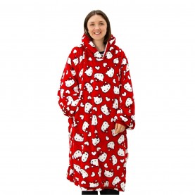 hello,kitty,hello,kitty,hooded,wearable,fleece,multi