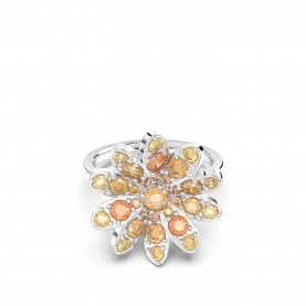 аксесоари,на,разпродажба,swarovski,eternal,flower,ring,flower,multicolored,rhodium,plated,orangy,yellow
