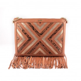 всички,чанти,biba,biba,leather,fringe,chevron,pouch,multi