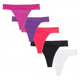 дамско,лятно,бельо,studio,5,pack,lace,trim,thong,multi