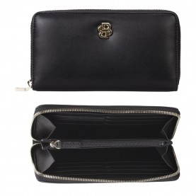 портмоне,всички,чанти,boss,women's,b,gold,tone,zip,around,purse,black