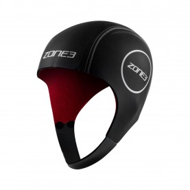 Плувна шапка Zone3 Neoprene Heat-Tech Warmth Swim Cap - Black/Red плувна,шапка,всички,шапки,zone3,neoprene,heat,tech,warmth,swim,cap,black,red