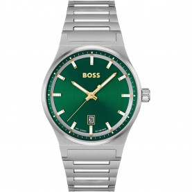 Часовник Boss Mens Candour Three Hand Analogue Quartz Watch - Green/Silver часовник,часовници,бижутерия,boss,men,s,candour,three,hand,analogue,quartz,watch,green,silver