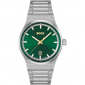 часовник,часовници,аксесоари,на,разпродажба,boss,gents,boss,candor,stainless,steel,bracelet,watch,green,silver